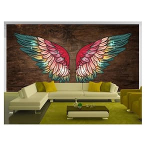 Papel De Parede 3D Arte Asas Selfie Insta Cores 3,5M Tra246