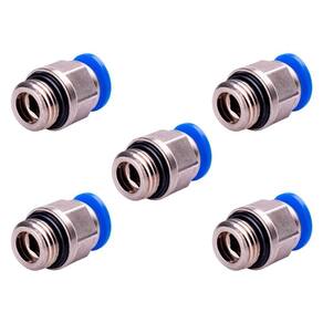Conexão pneumática reta macho rosca 12mm x 1/2 - 5 unidades