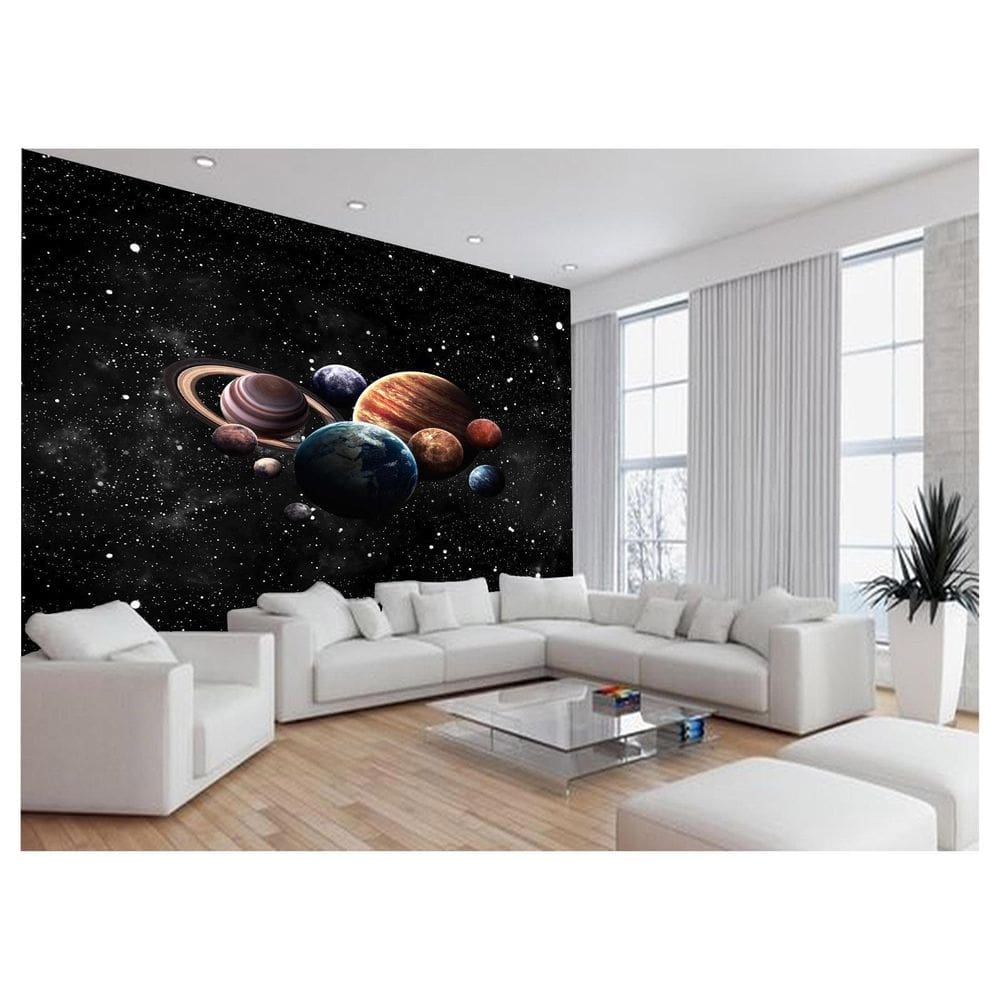 Papel De Parede 3D Espaço Estrelas Planetas 3,5M Nsp176