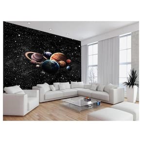 Papel De Parede 3D Espaço Estrelas Planetas 3,5M Nsp176