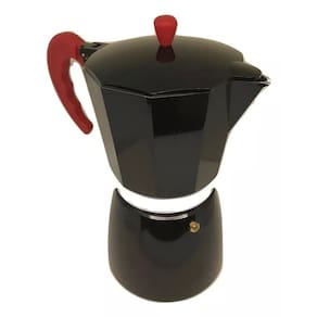 Cafeteira italiana aluminio preta 3 xícaras cafés 150 ml