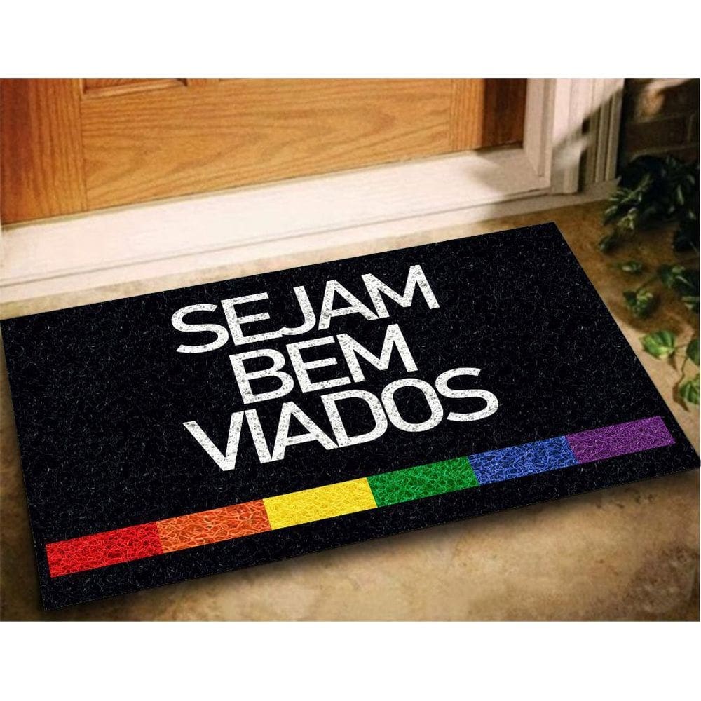 Tapete capacho sejam bem viados 60x40 lgbtqia+ casa entrada