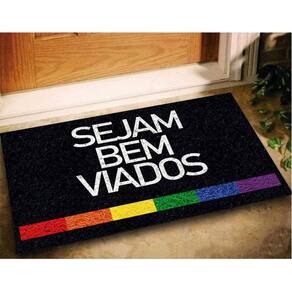 Tapete capacho sejam bem viados 60x40 lgbtqia+ casa entrada