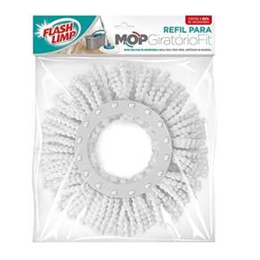 Kit 5 refil mop flashlimp microfibra giratório rodo mágico