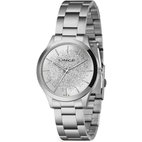 Relógio lince feminino prateado 38mm analógico lrm4774l38
