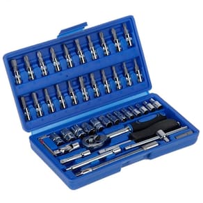 Kit jogo ferramenta soquete aço maleta completa profissional