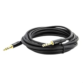 Cabo p10 para p10 estéreo profissional preto 15m