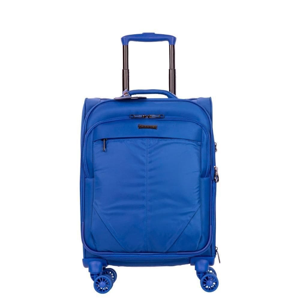 Mala de viagem bordo com rodas 360º soft - azul