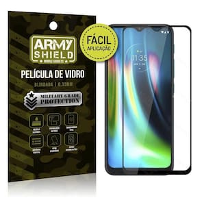 Película de vidro 3d fácil aplicação moto g9 play-armyshield