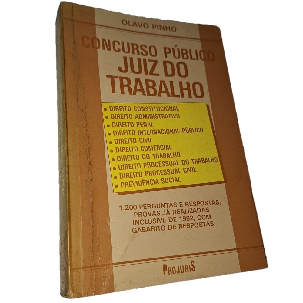 Concurso Público Juiz do Trabalho, Projuris, 1993, 2ª Ed