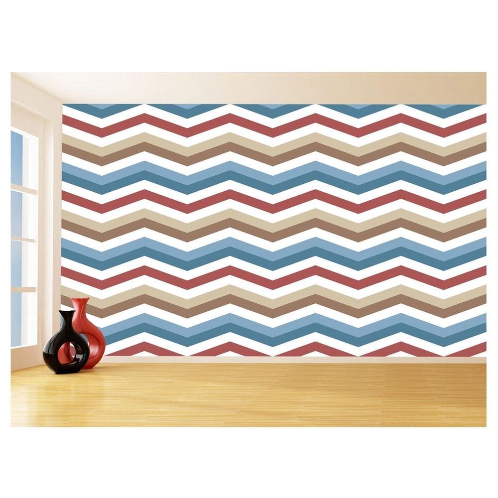 Papel De Parede 3D Sala Chevron Zig Zag Listras 3,5M Zig74