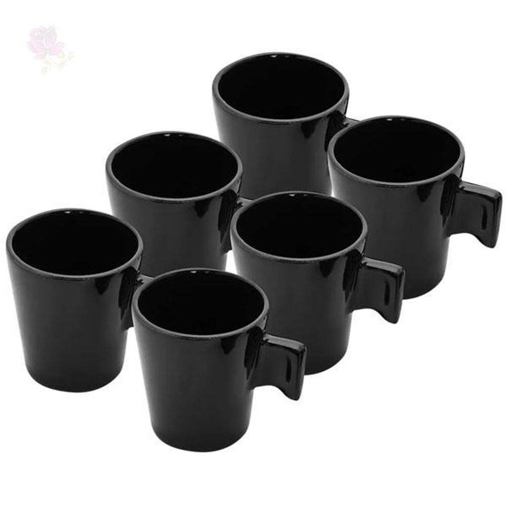 Conjunto de xícaras com 6 peças 90ml malta preta - hauskraft