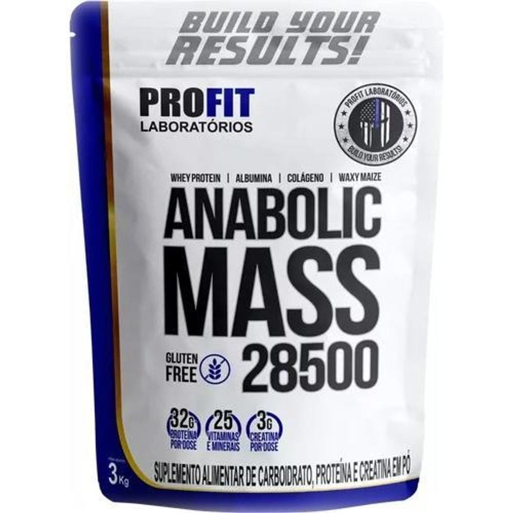 Hipercalorico anabolic mass 28500 doce de leite 3kg profit