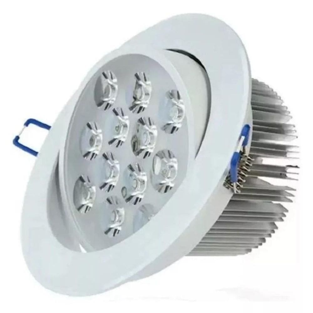 Kit 10 lâmpadas spot led 12w embutir redonda bco quente bivo