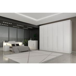 Guarda Roupa Casal 6 Portas 6 Gavetas - Orfeus-Branco - Móveis Novo Horizonte