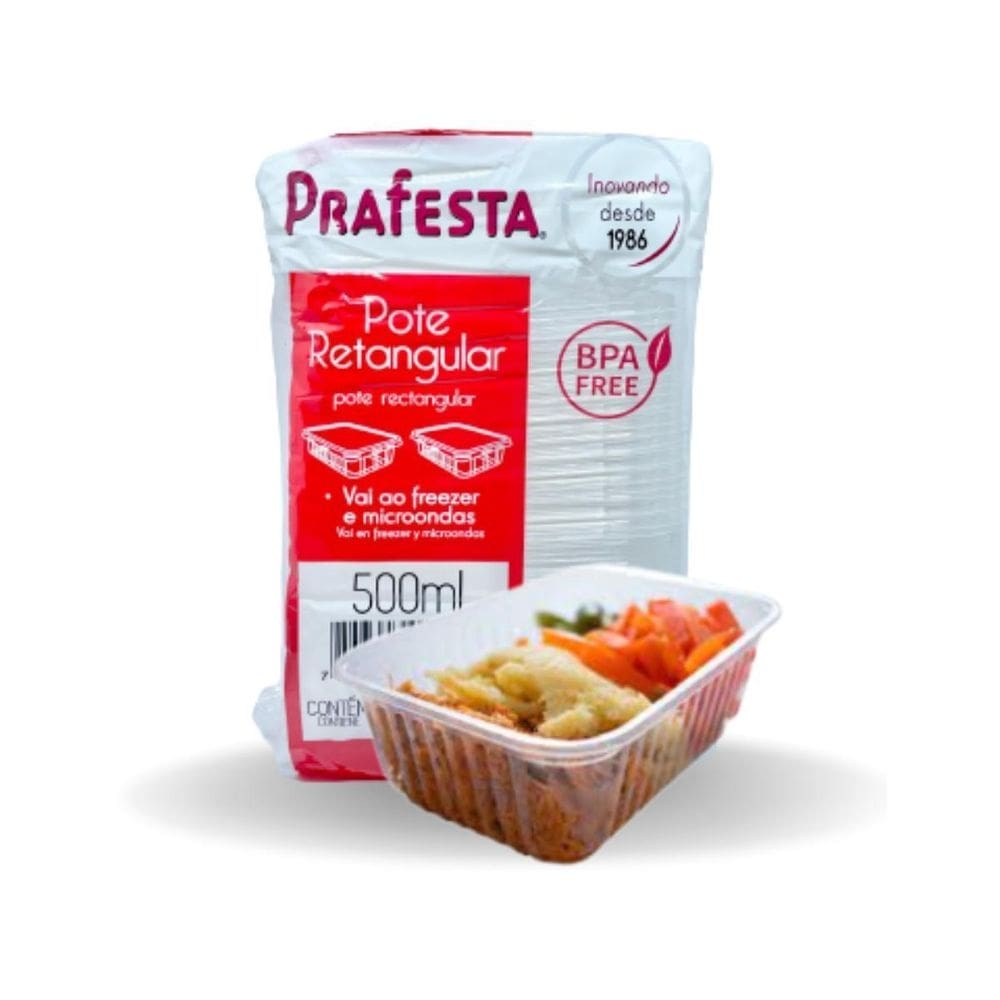 Pote marmitinha congelada 500ml freezer ao micro premium 96u