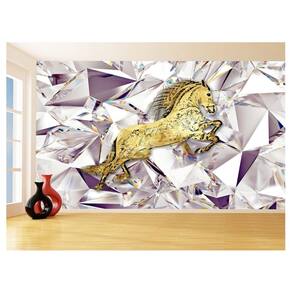 Papel De Parede 3D Animais Pop Art Cavalo Cores 3,5M Pxa329