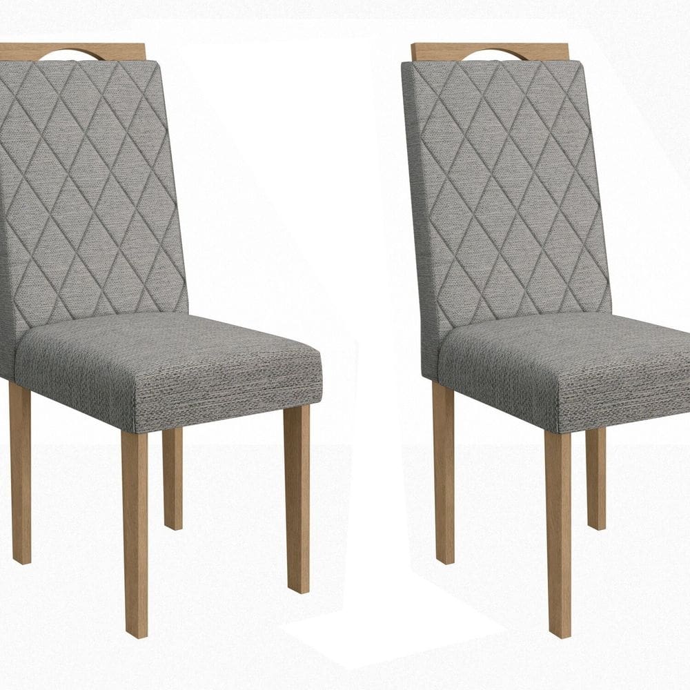 Conjunto 2 Cadeiras para Sala de Jantar CAD153 Freijó/Cinza