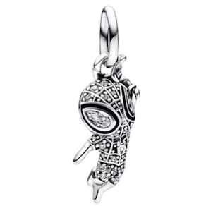 Berloque homem aranha negro pulseira prata 925 super heróis
