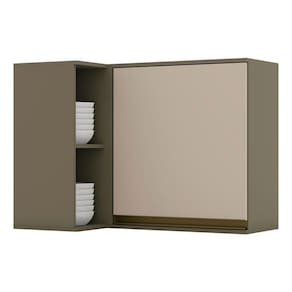 Armário Aéreo Évelin Canto Reto 1 Porta Duna Cristal – Henn