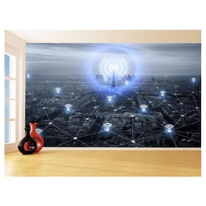 Papel De Parede 3D Tecnologia Wifi 5G Net Redes 3,5M Tec22