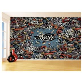 Papel De Parede 3D Musica Music Arte Colorido 3,5M Mus95