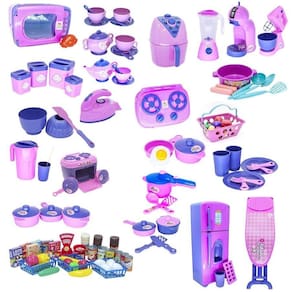 Mega kit completo infantil cozinha eletro mercado 113pç