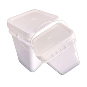 Balde 20l retangular com tampa e alça - bpa free