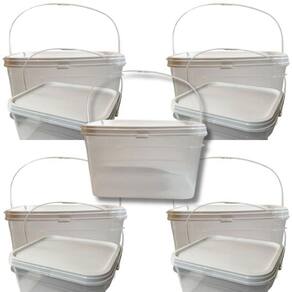 Balde para manteiga transparente 2.4l 05 pçs