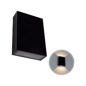 Arandela de parede externa led duo 2 fachos 4w 3000k preto