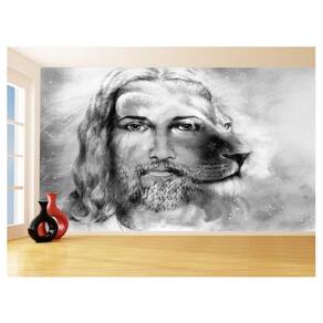 Papel De Parede 3D Religioso Jesus Leão De Judá 3,5M Rl85
