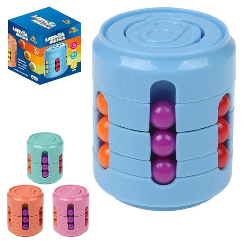 Cilindro mágico 4d com bolinhas coloridas para agrupar