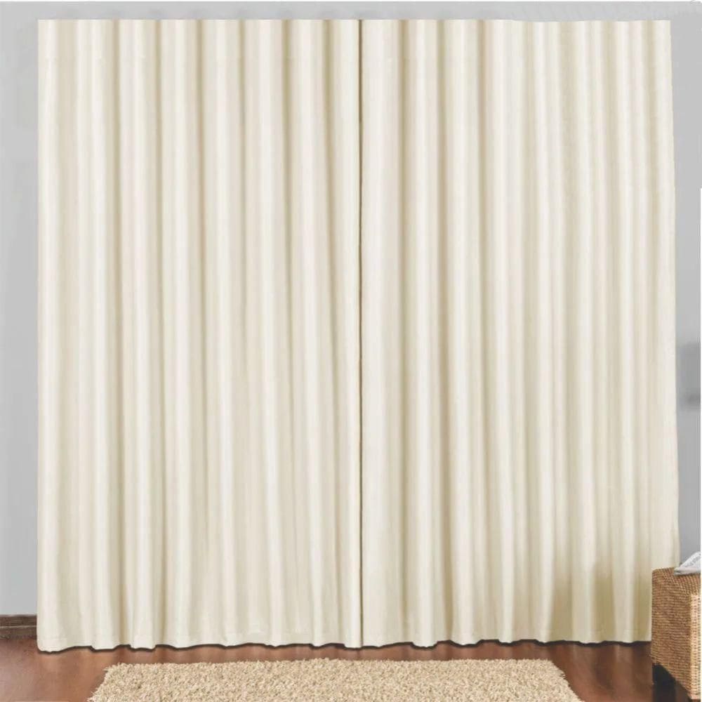 Cortina 3 mts sala quarto blackout para trilho comum - bege