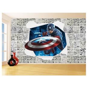 Papel De Parede 3D Heróis Página Quadrinhos Hq 3,5M Nhma162