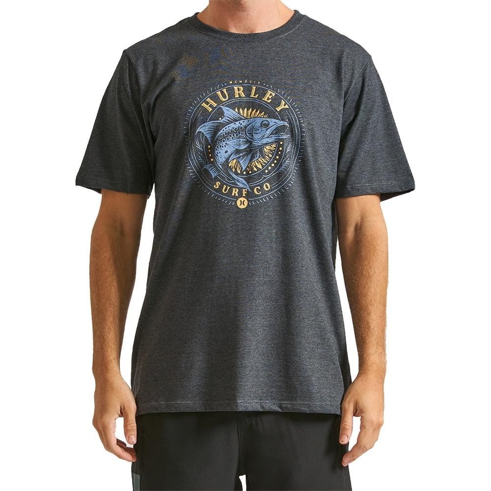 Camiseta Hurley Fish WT24 Masculina Mescla Preto