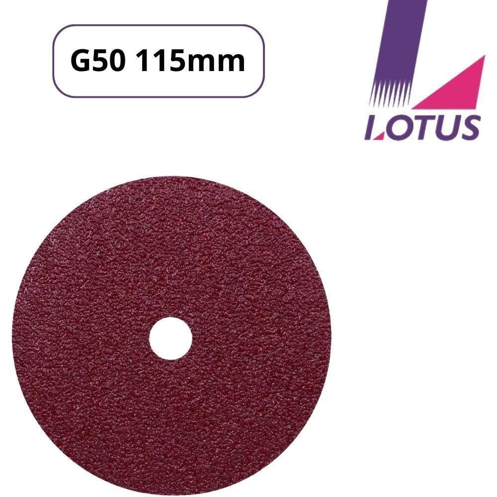 Kit disco de lixa para madeira e ferro 115mm g50 10pçs lotus