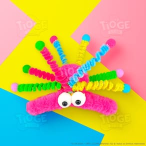 Monstrinho Piranha de Pelúcia Antenas Espiral Presilha Cabelo Maluco Bichinho Olhos Grandes Fofo Engraçado Rosa Pink