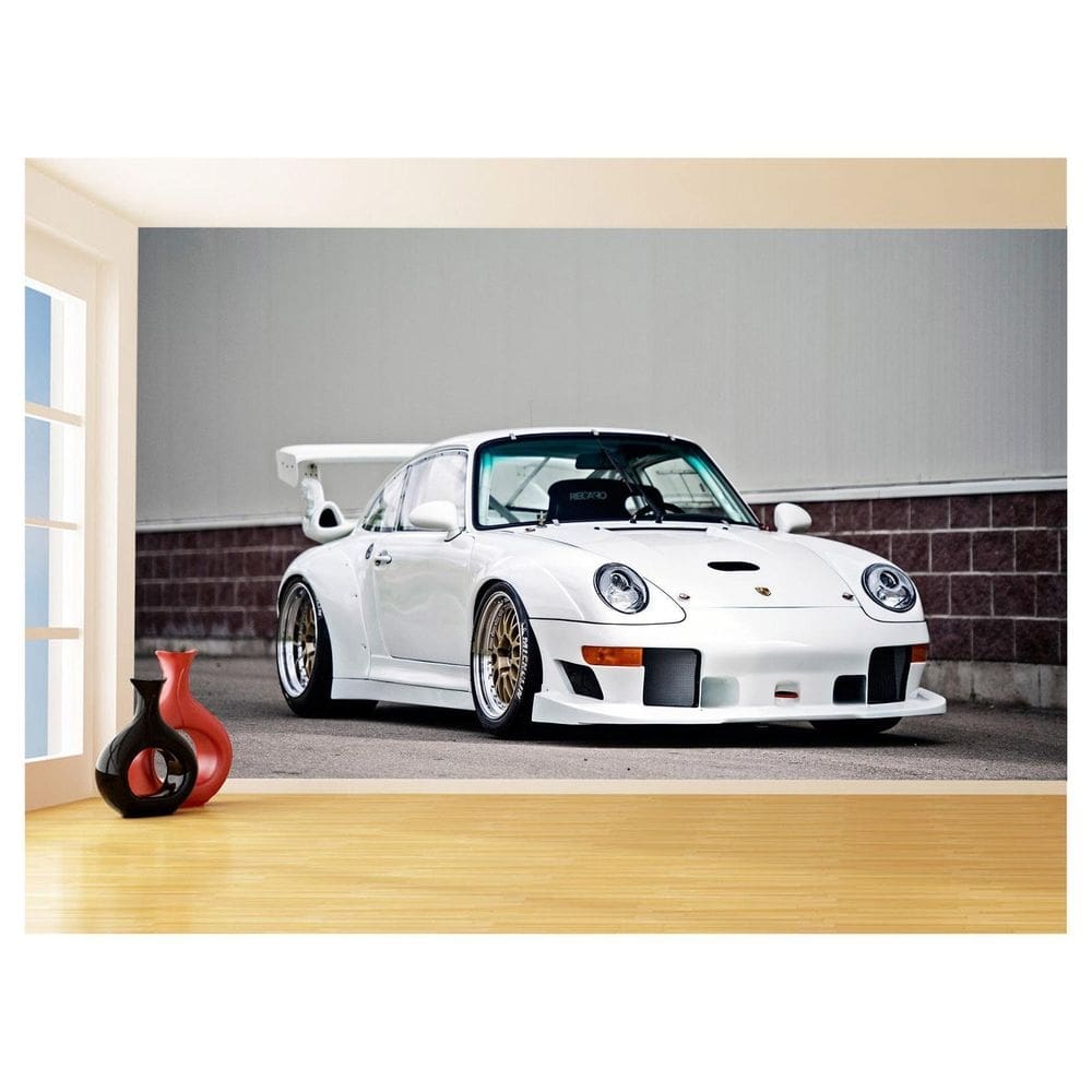 Papel De Parede 3D Carro Cássico Porsche 911 Rwb 3,5M Cxr71