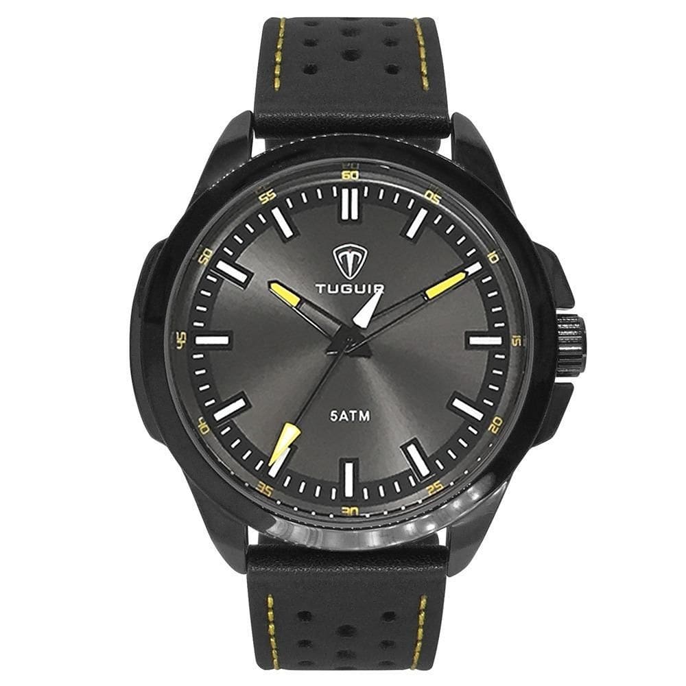 Relógio masculino tuguir analógico tg164 - preto e amarelo
