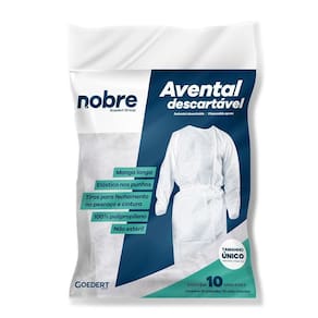 Avental descartável manga longa 25g - tnt 10 unidades nobre