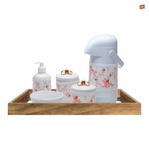 Bandeja rustica espelhada decoração festa kit bebe cafe chá