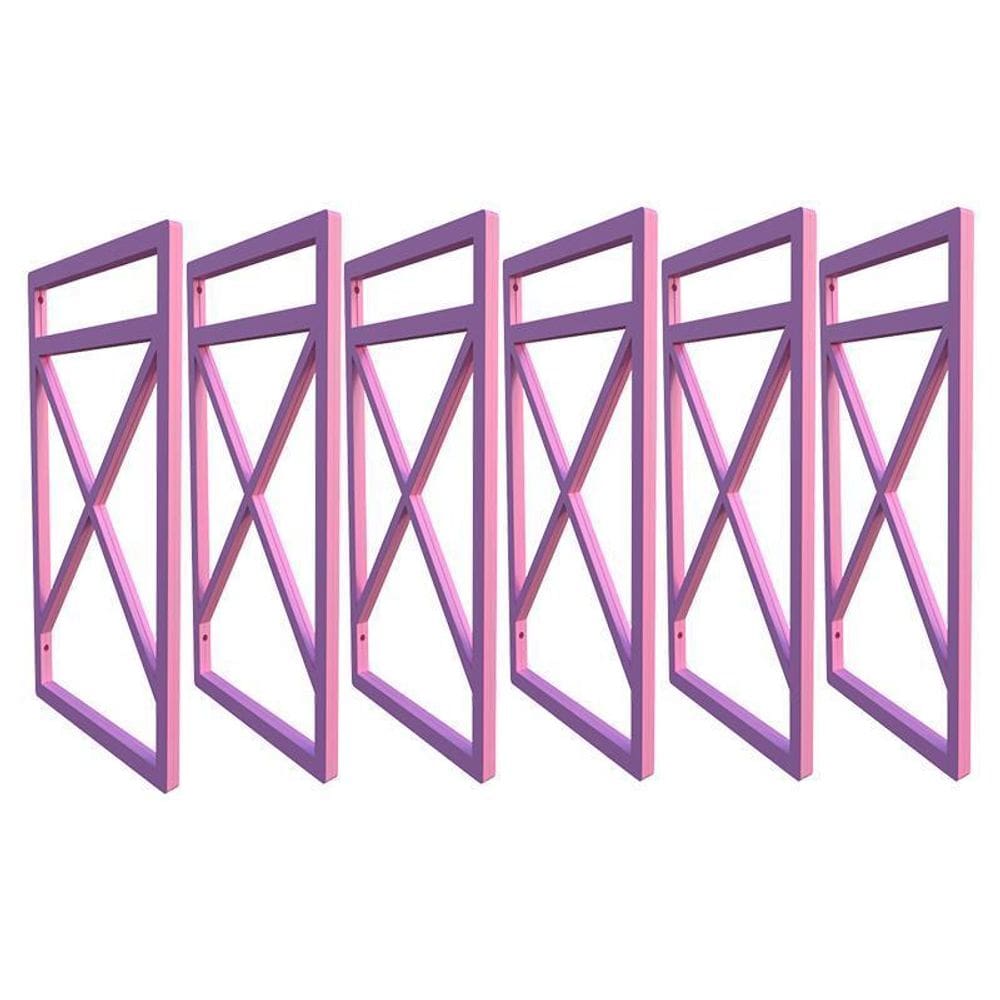 Seis suporte para prateleira estilo industrial 06 un. rosa