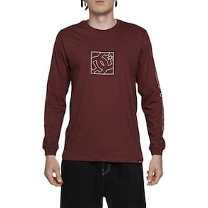 Camiseta DC Shoes Manga Longa Static Outine Star WT24 Bordô