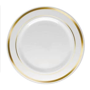 Kit Prato Descartável De Luxo Dourado Refeição 26Cm-60Un