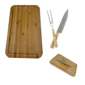 Kit tabua, faca e garfo de churrasco presente pai