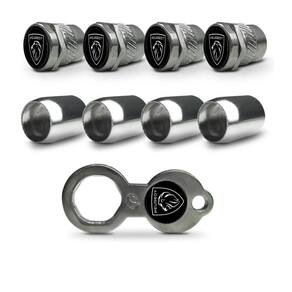 Kit tampa bico valvula pneu roda inox antifurto peugeot novo