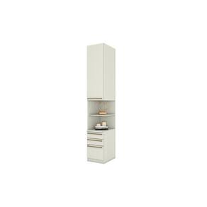Módulo de Quarto Casal Mesa Cabeceira MC02 Seletto c/ 1 Porta e 3 Gavetas Areia - Henn
