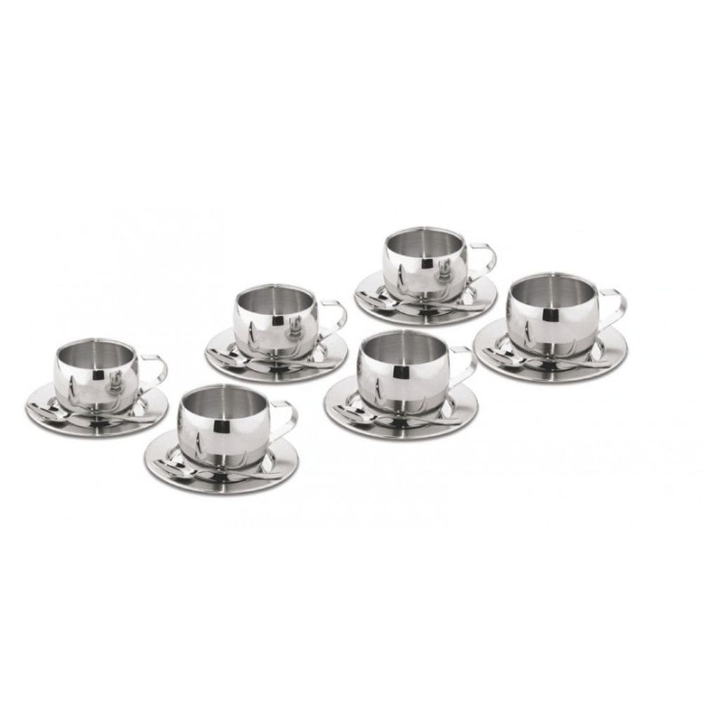 Jg. em aço inox p/ chá/cappuccino 18pcs tramontina