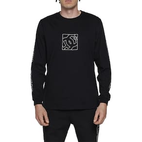 Camiseta DC Shoes Manga Longa Static Outine Star WT24 Preto