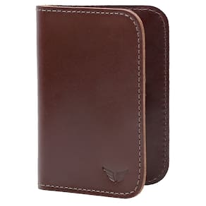 Carteira Masculina Pequena Porta Cartões Couro Slim Café Liso